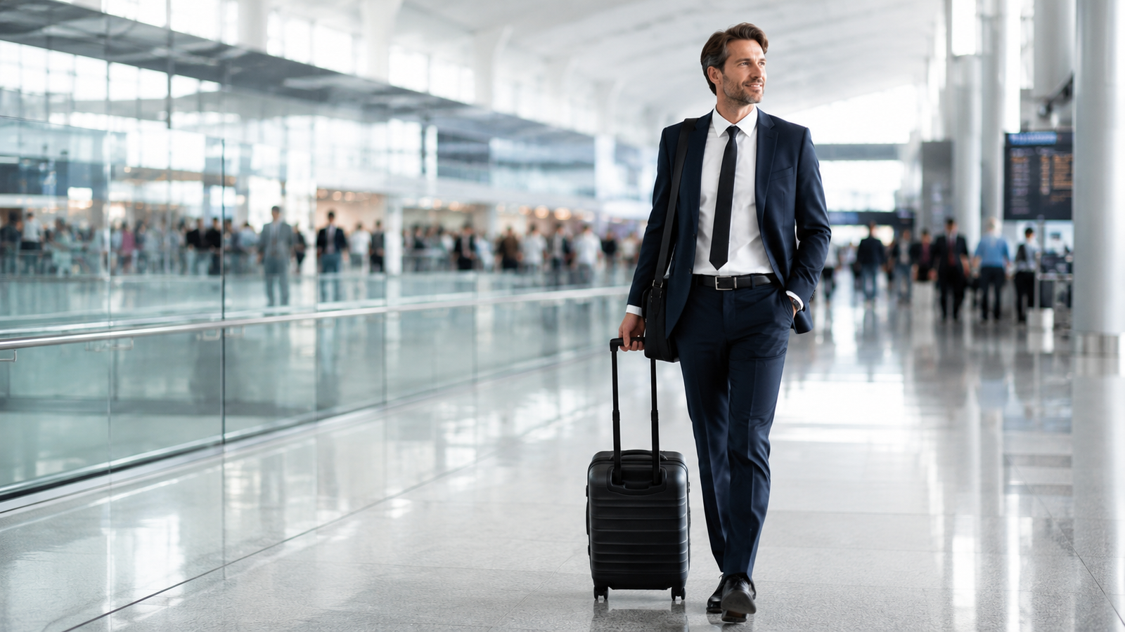 Business traveller at airport